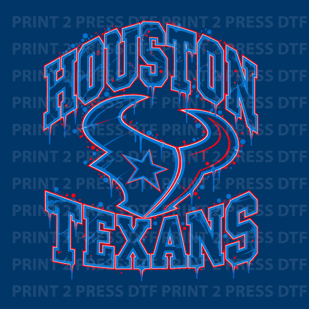 Texans Distressed H-Town Blue & Battle Red
