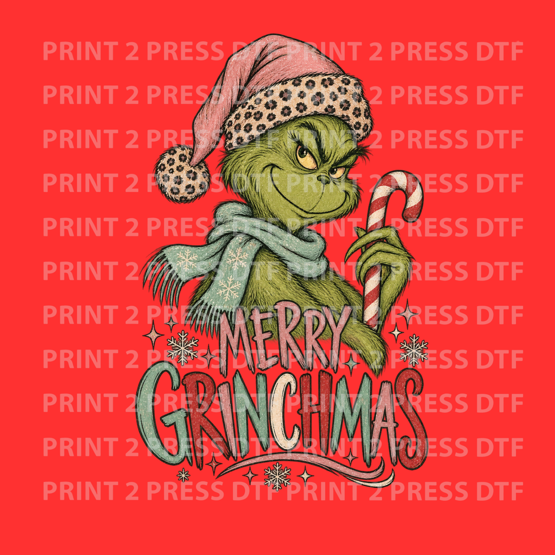 Merry Grinchmas Leopard Hat