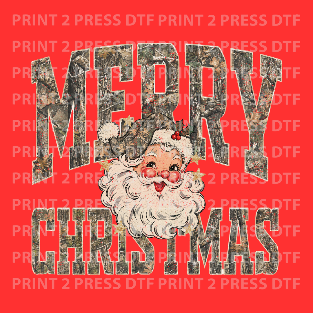 Merry Christmas CAMO Distress