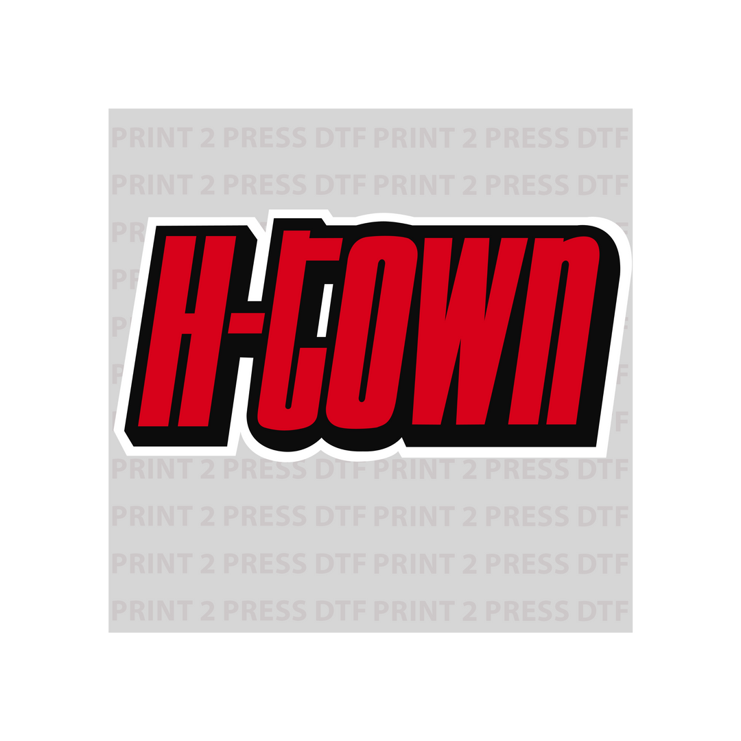 H-Town Red and Black White Outline