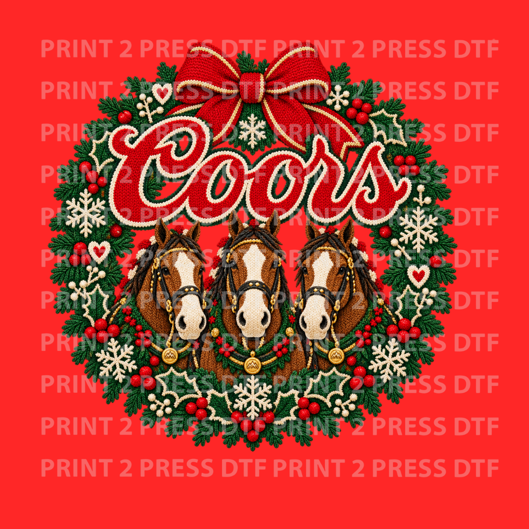 Coors Three Horse Wreath