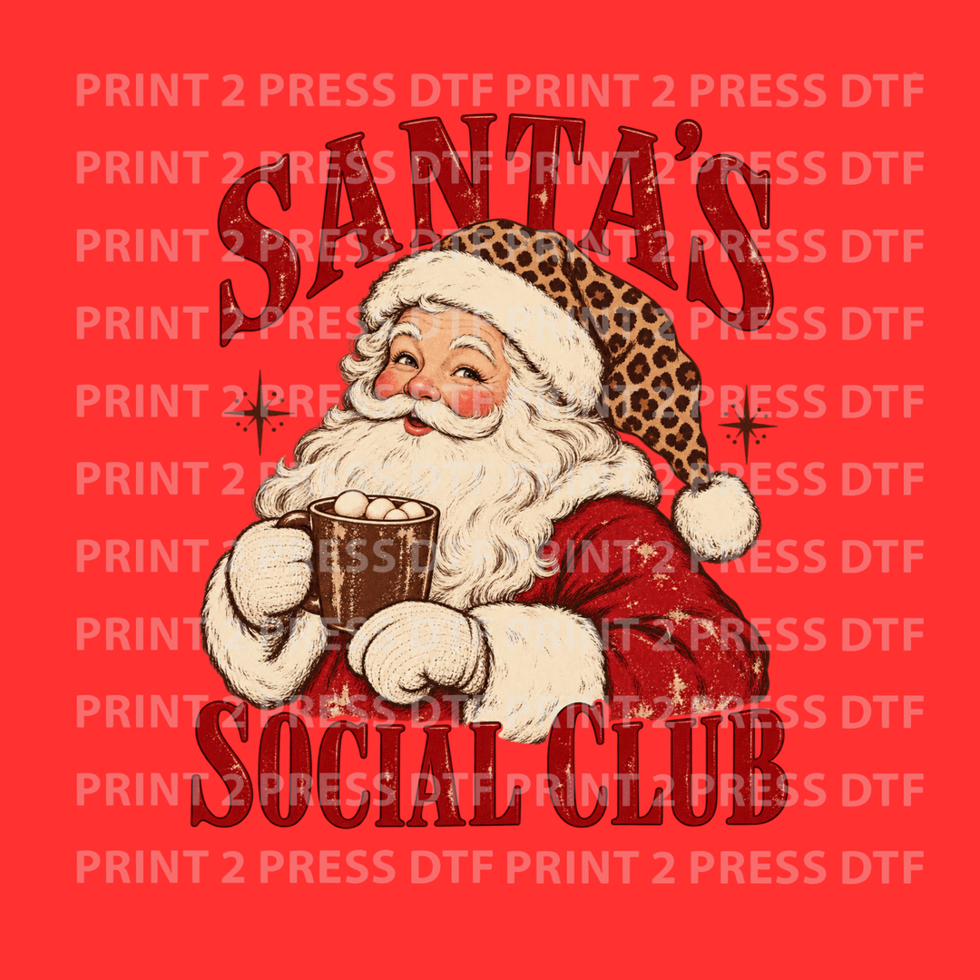 Santa's Social Club (Leopard Hat)