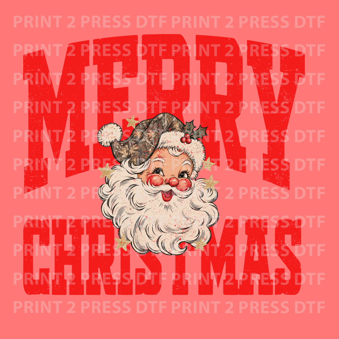 Merry Christmas Red Distress