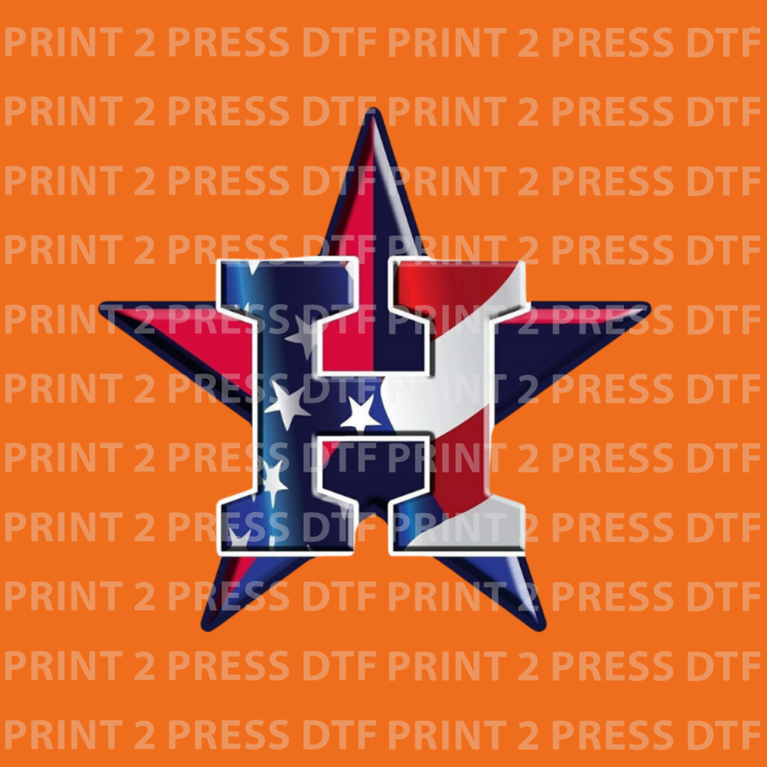 Red Blue Star - H Flag