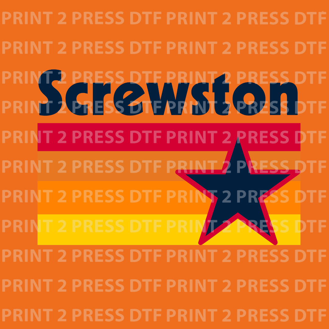 Screwston Astros Red Orange and Gold Flag