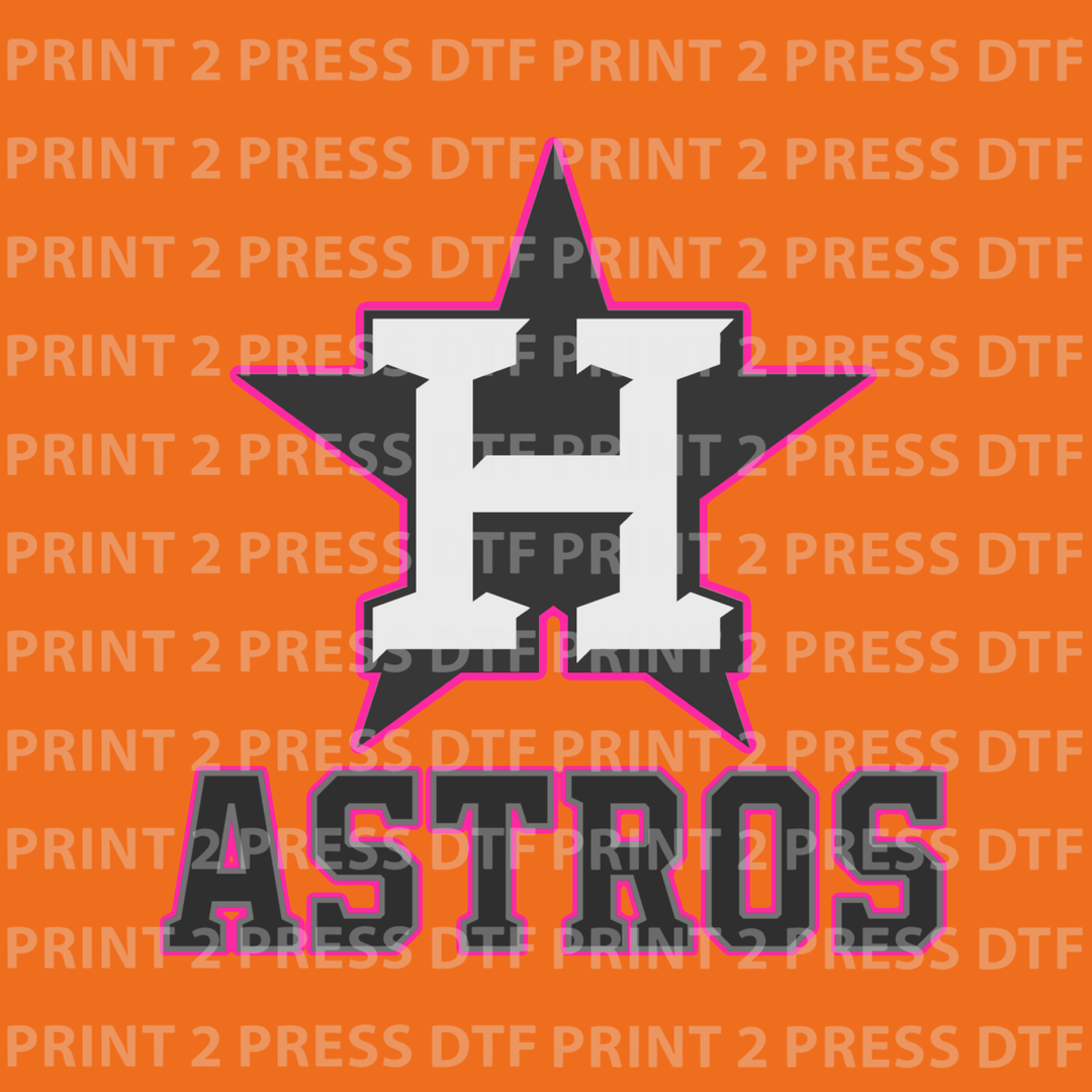 Pink Outline Star Astros