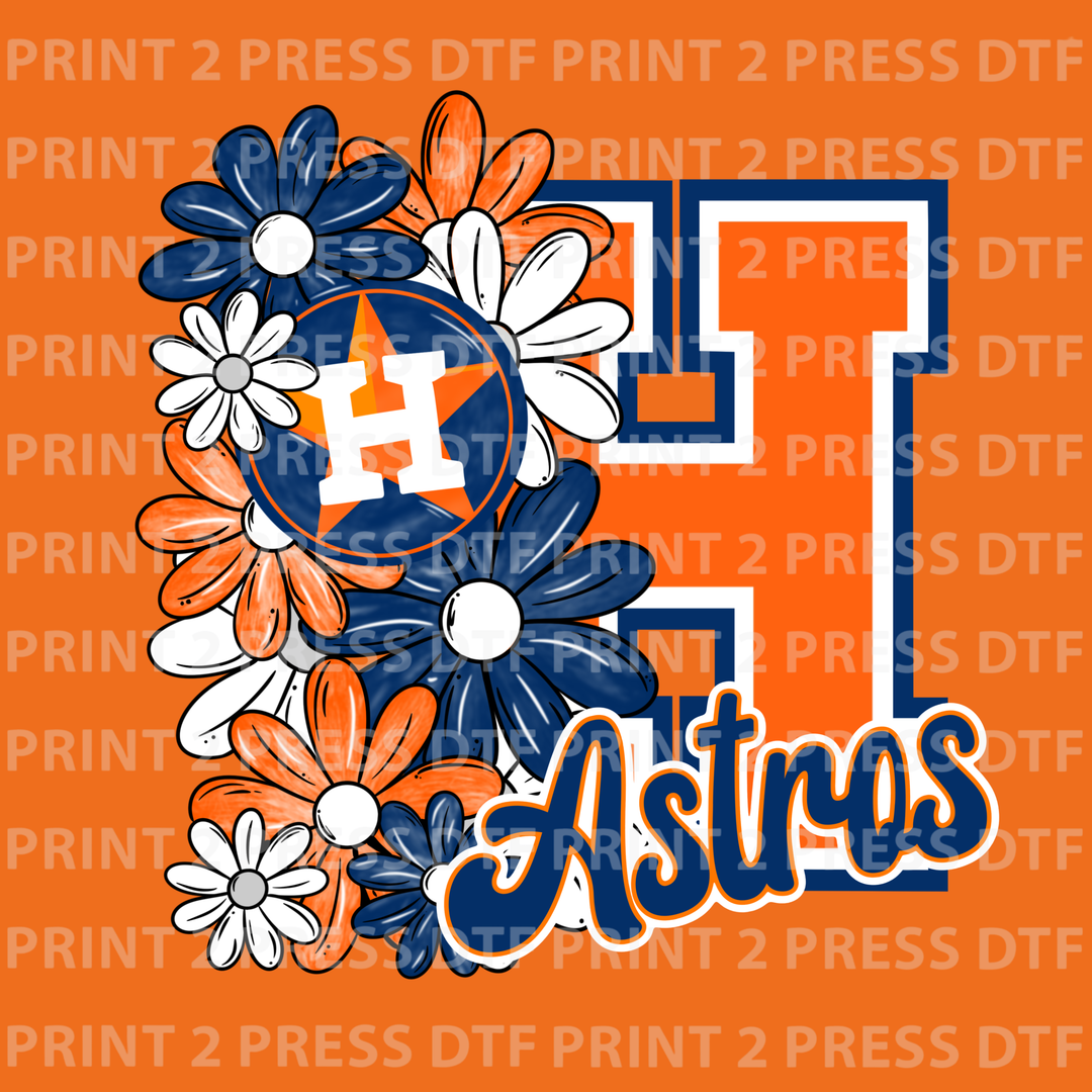 Orange Floral Houston Astros