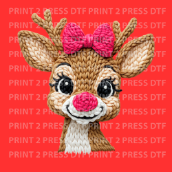 Rudolph Red Bow Crochet