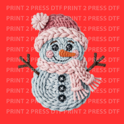 Snowman w Pink Scarf Crochet