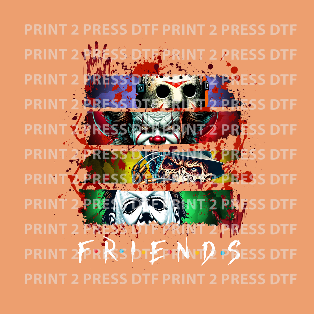Horror Friends Tile White Letters