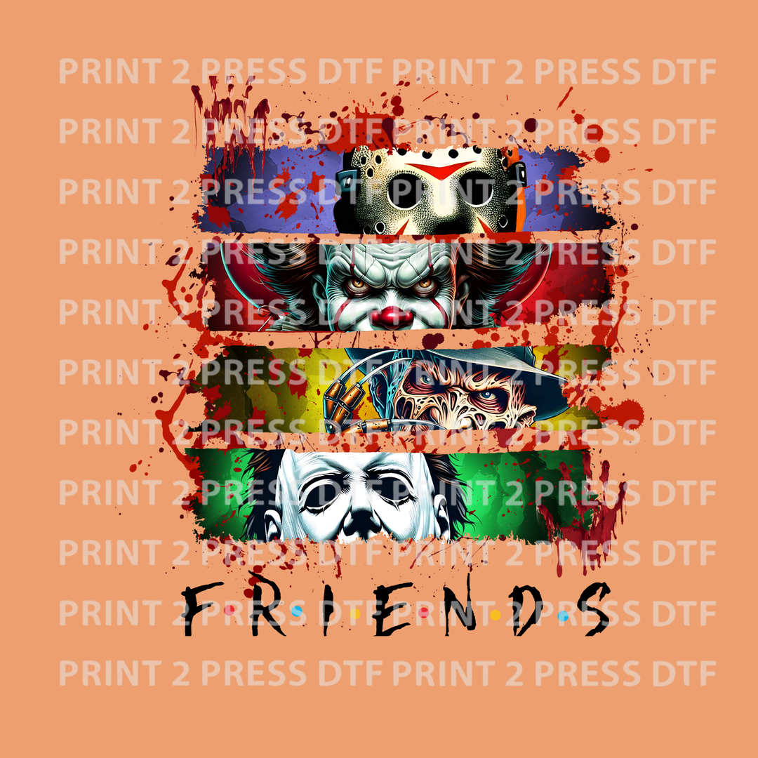 Horror Friends Tile Black Letters
