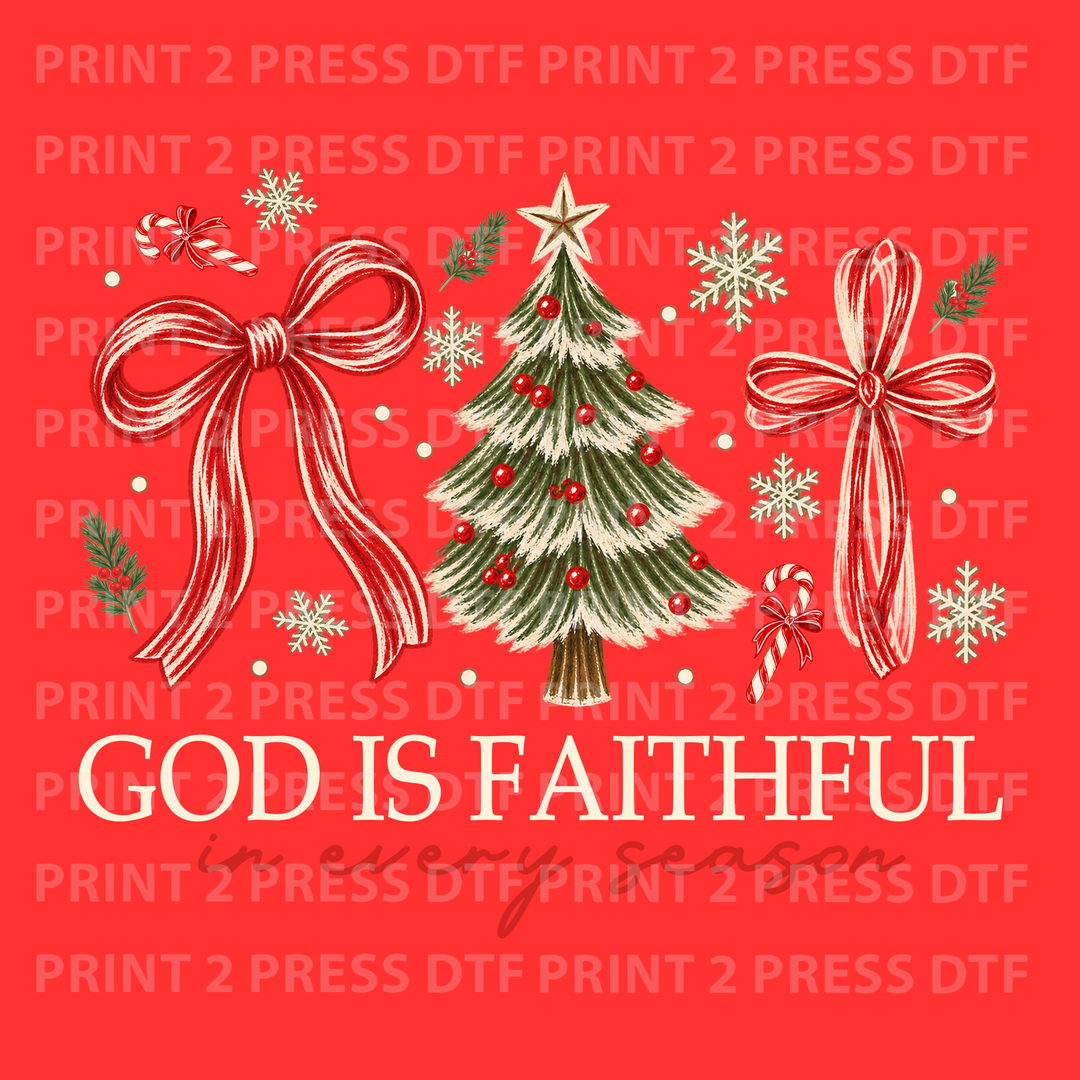 God is Faithful in Every Season Retro Christmas