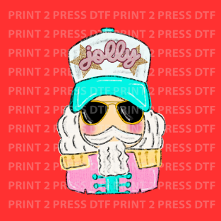 Jolly White & Teal Trucker Santa