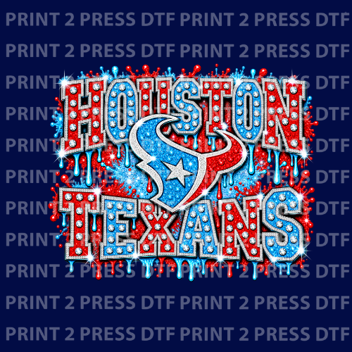 Houston Texans Drip Rhinestones