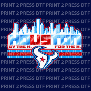 Houston By The H For The H White Skyline Outline Red