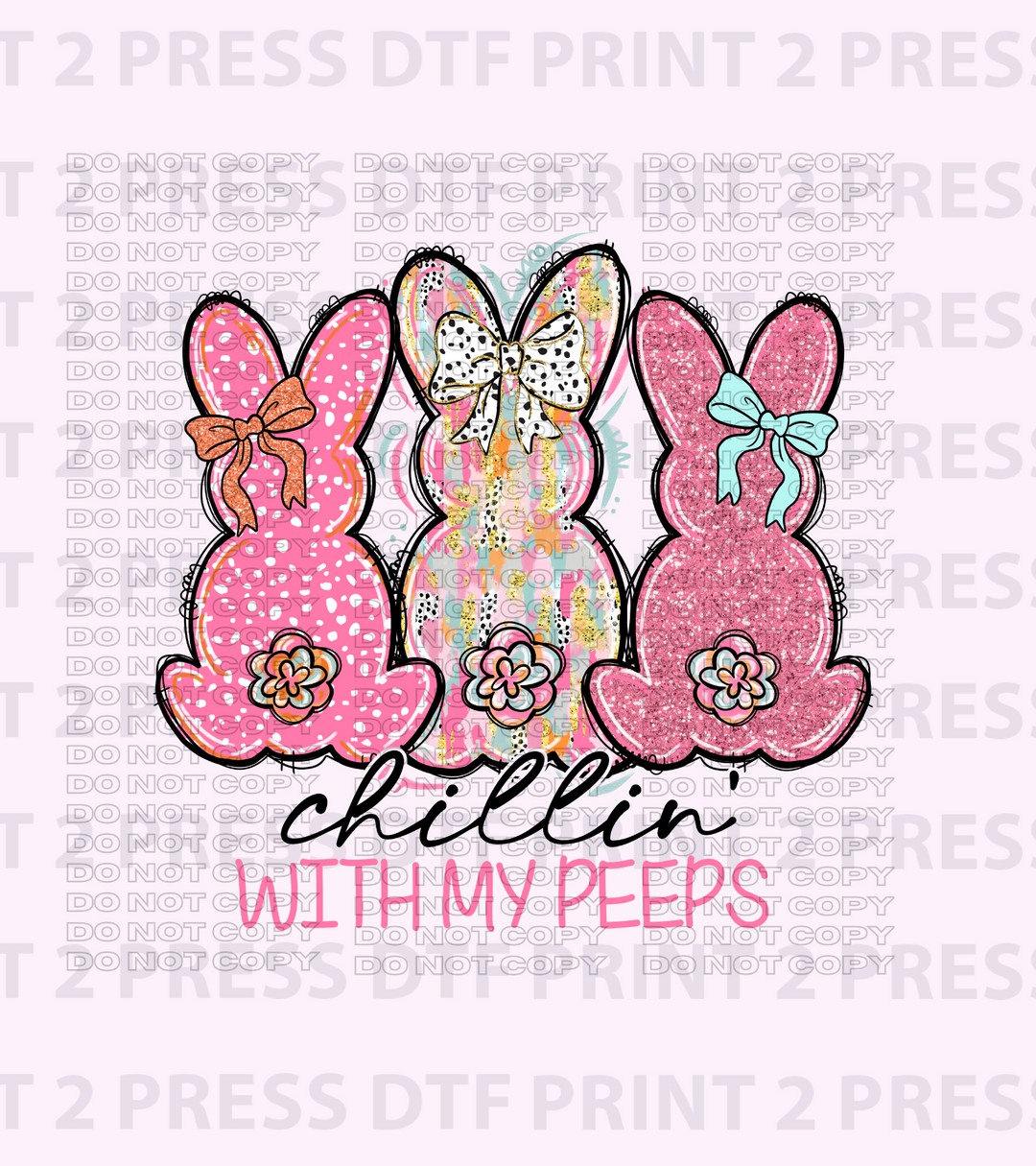 Chillin With My Peeps Speckle Bow