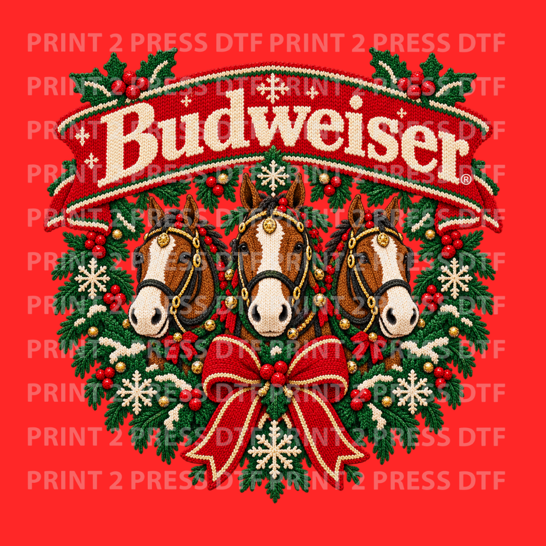 Budweiser Three Horse Wreath
