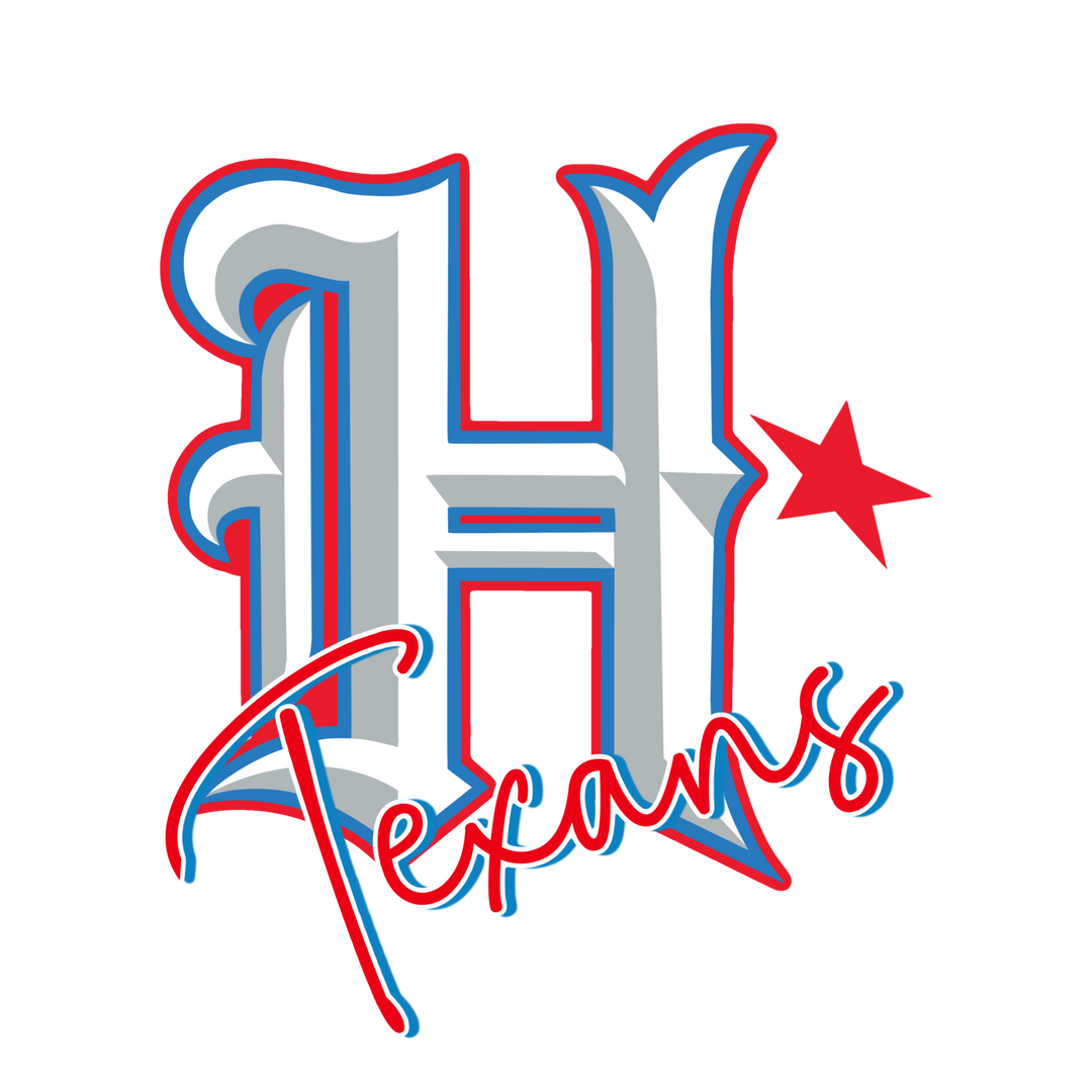 Columbia Blue H Texans Red Letters